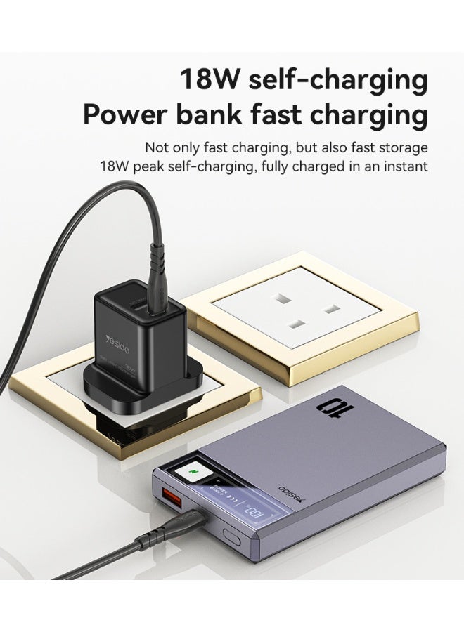 YP61 PD15W Fast Charging HD Digital Display Dual Port 10000mAh Magnetic Wireless Charging Power Bank