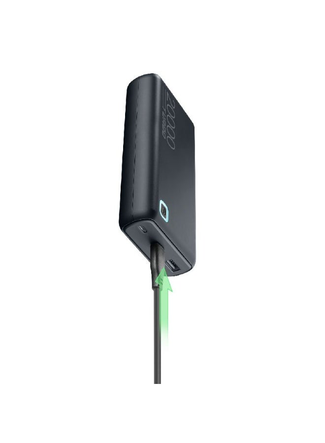 Cellularline Essence Turbo 20000mAh Power Bank – 20W Fast Charging, 3 Ports, Black
