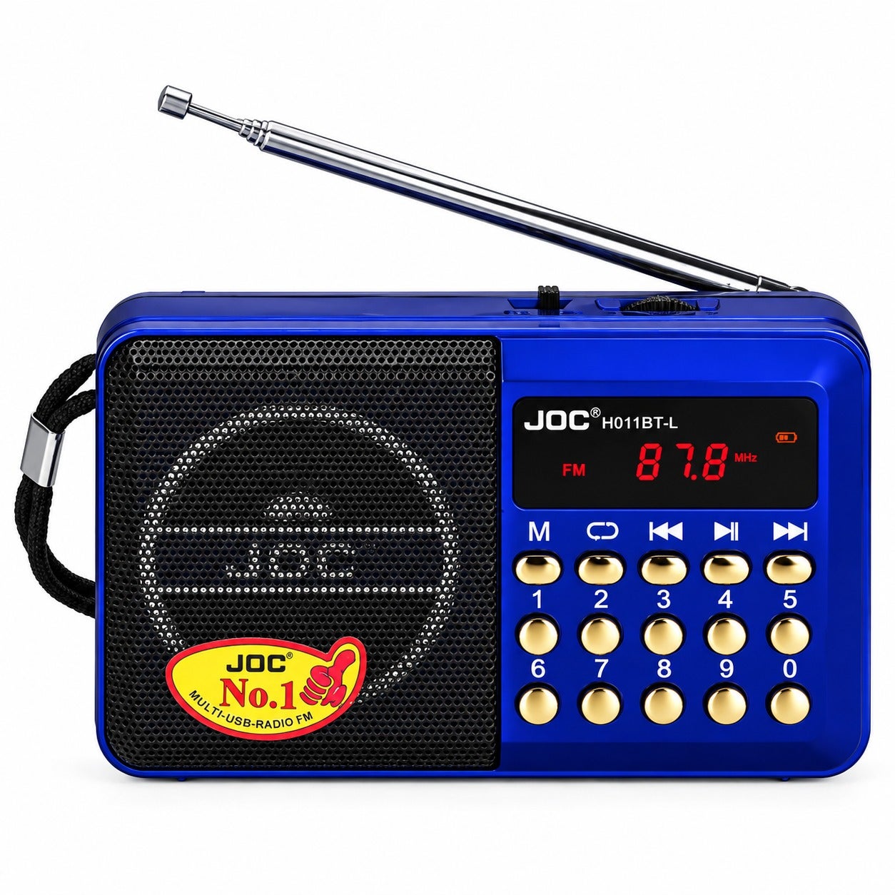 Portable Fm Radio Stereo Sound Strong Pure Signal Tuned Into A Flash A Memory And A Speaker - Blue