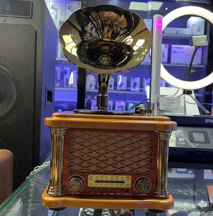 FX-2503B Vintage Portable AM/FM/SW3 Radio with Bluetooth Wireless Speaker and USB/TF Playback