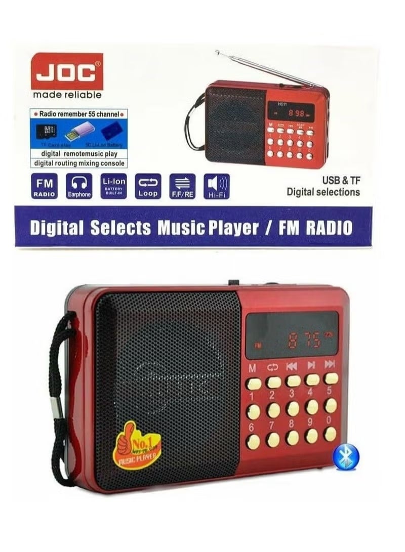 Portable Fm Radio, Stereo Sound, Strong Pure Signal, Tuned Into A Flash, A Memory, And A Speaker , H011UR multicolour