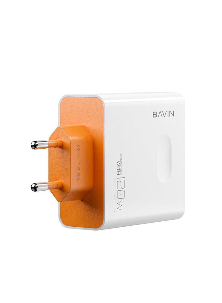 120W Android Phone Charger Hypercharge Turbo Fast Wall Charger Compatible with Huawei and OPPO and Vivo - White