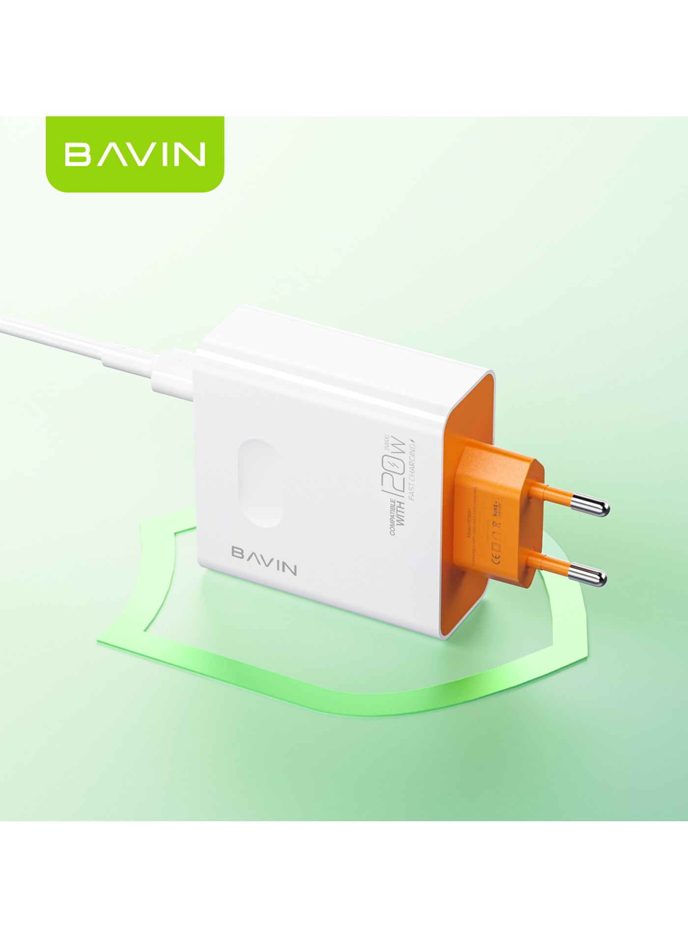 120W Android Phone Charger Hypercharge Turbo Fast Wall Charger Compatible with Huawei and OPPO and Vivo - White