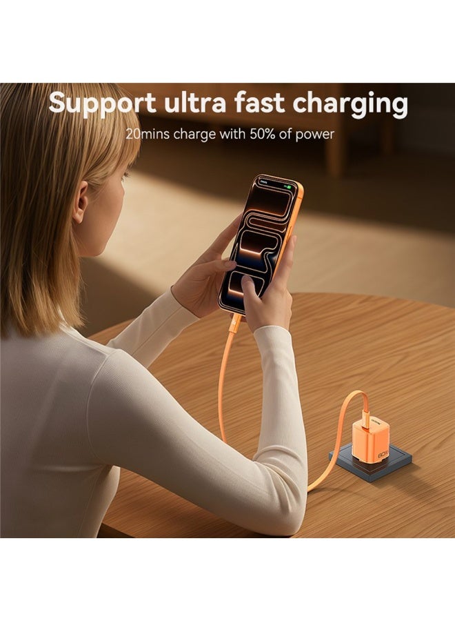 Yesido YC117 60W GaN Fast Wall Charger USB-C Port with Type-C to Type-C Cable AVS Clear Layer White - 2 Pieces