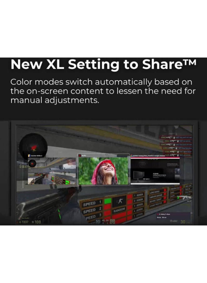 XL2586X 24.1" FHD 540Hz Esports Gaming Monitor, Fast TN 0.5ms, Motion Clarity DyAc2, XL Setting to Share, S Switch, Shielding Hood, Precise Industrial Grade Bearing, Black