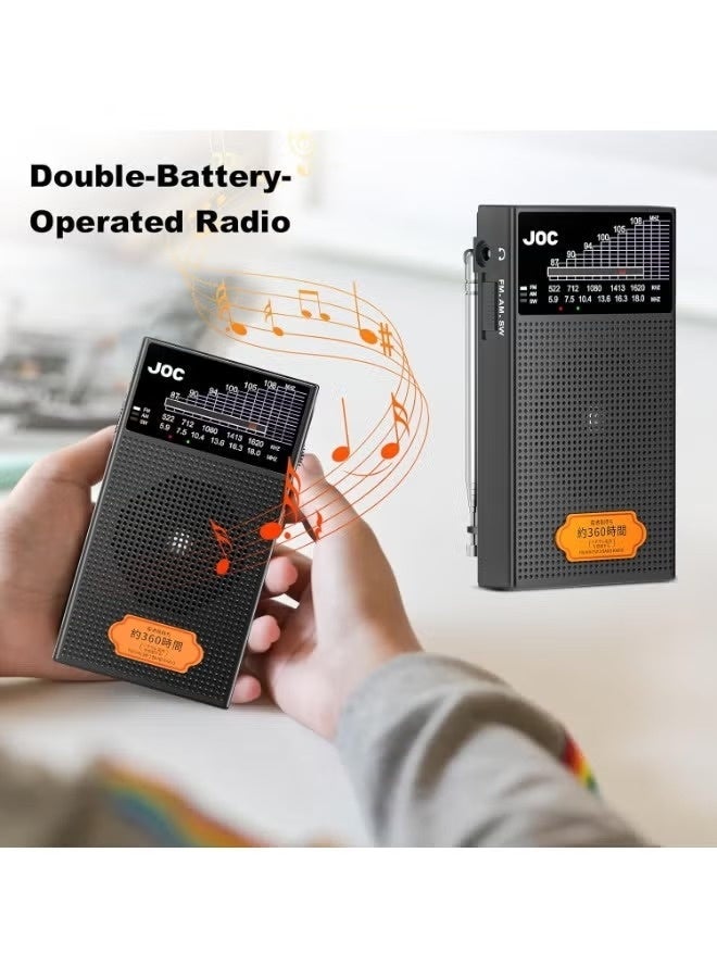 TG-Q20 Portable AM FM SW Radio, Three-Band Multi-Band Analog Radio with Built-In Speaker, Telescopic Antenna, Clear Frequency Tuning Display, Compact Handheld Classic Radio for Home, Travel & Everyday Use