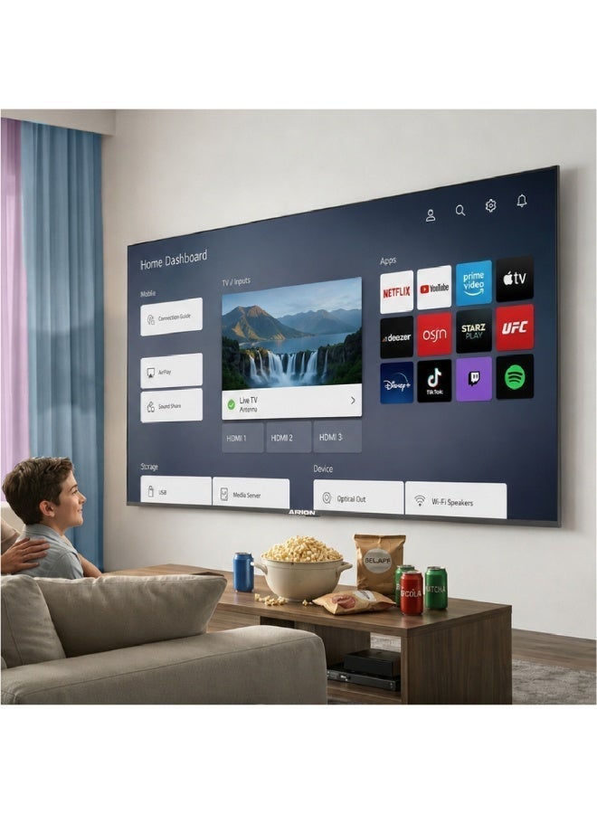 50 Inch 4K UHD Smart TV, VIDAA U9.0, Built-In Receiver, Frameless Design