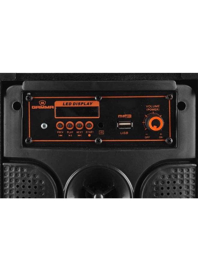 Gamma GT-490 Bluetooth Subwoofer Speaker, 20W, Remote Control, 43×20×16 cm, Black