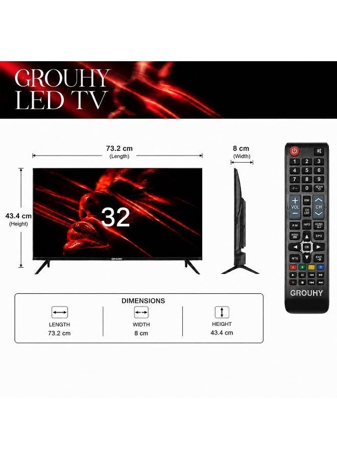 Grouhy 32 Inch LED HD TV Frameless - GLD32NAV2