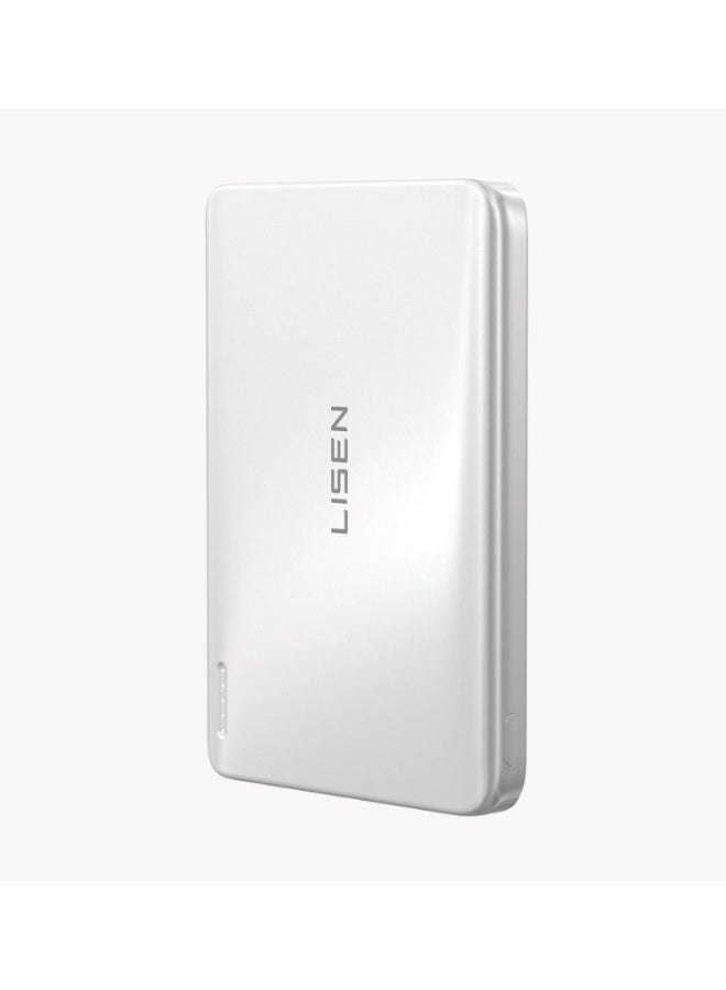 LISEN P601 Qi2 Ultra-Slim Magnetic Power Bank 5000mAh, 15W Wireless Charging