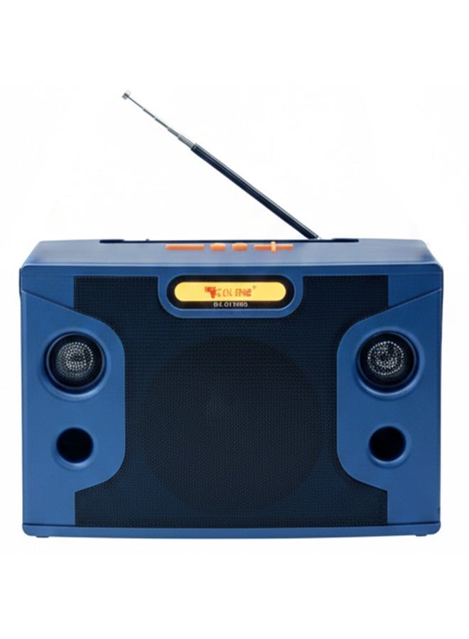 RX-BT158S Wireless Bluetooth Speaker with FM Radio, Solar Panel, USB & TF Card Support, TWS Function, AUX Input, Rechargeable 1800mAh Battery, Type-C Charging