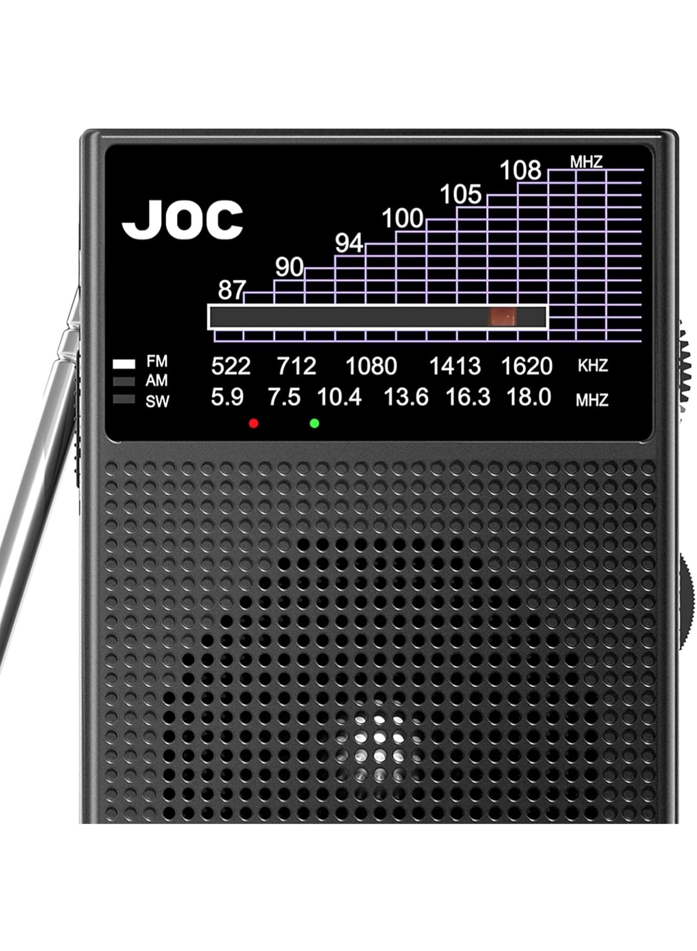 JOC TG-Q22 Portable Lightning-Resistant Radio, FM AM SW Multi-Band Radio with Rechargeable 14500 Battery, Loud Speaker, Headphone Jack and DC 5V Charging