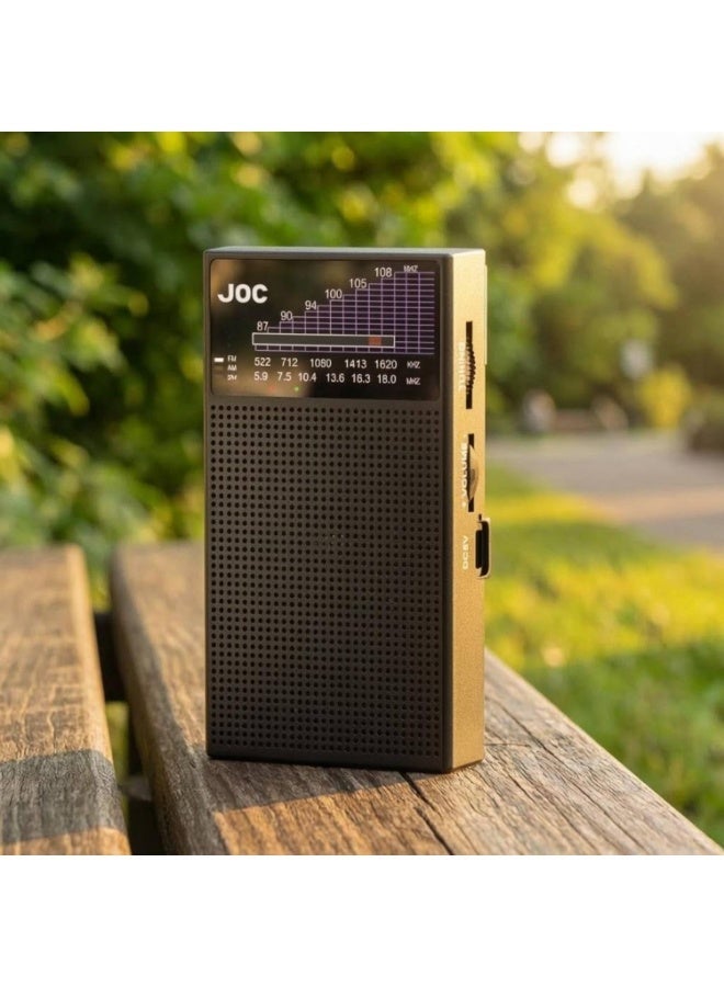 Multiband Portable AM -FM and  SW Radio Compact Mini Retro Radio Built-in Speaker, Black