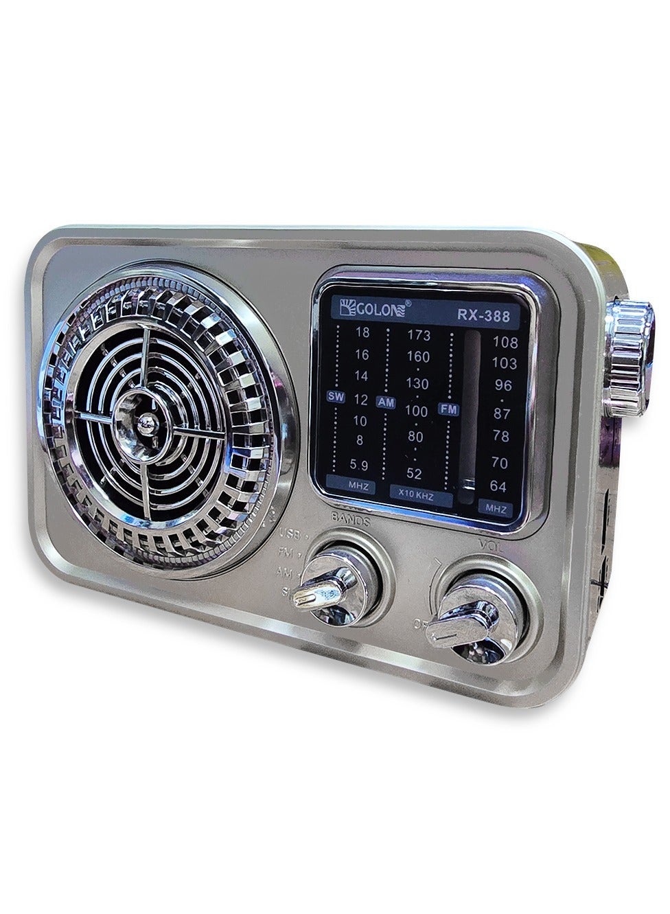 RX-388 Portable Bluetooth Speaker with FM/AM/SW 3 Band Radio, Bluetooth 5.3 Wireless Speaker, Rechargeable Retro Radio with USB & TF Card Support, TWS Stereo Pairing, Bass Sound for Outdoor & Home Use  Copy Title