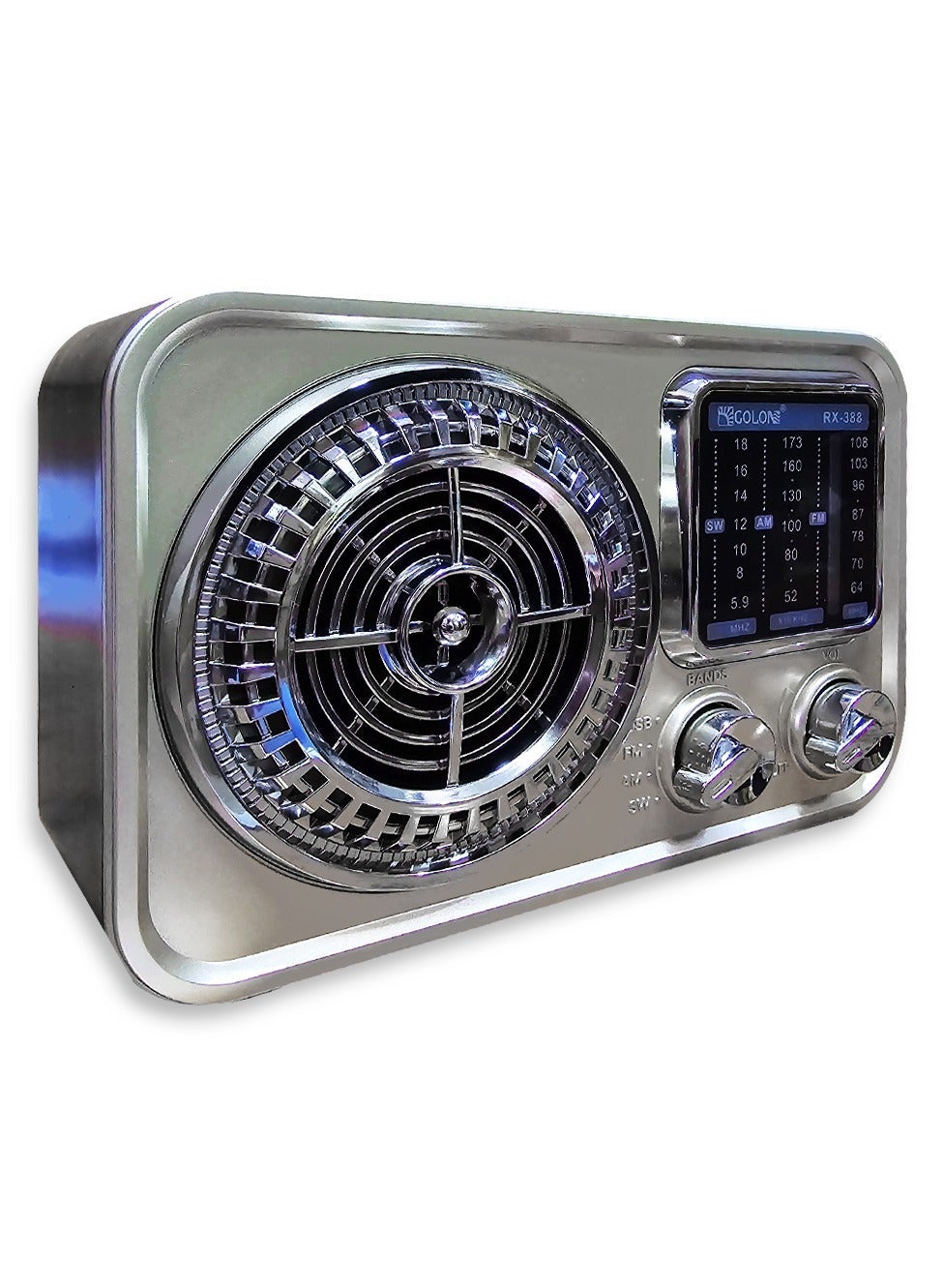 RX-388 Portable Bluetooth Speaker with FM/AM/SW 3 Band Radio, Bluetooth 5.3 Wireless Speaker, Rechargeable Retro Radio with USB & TF Card Support, TWS Stereo Pairing, Bass Sound for Outdoor & Home Use  Copy Title