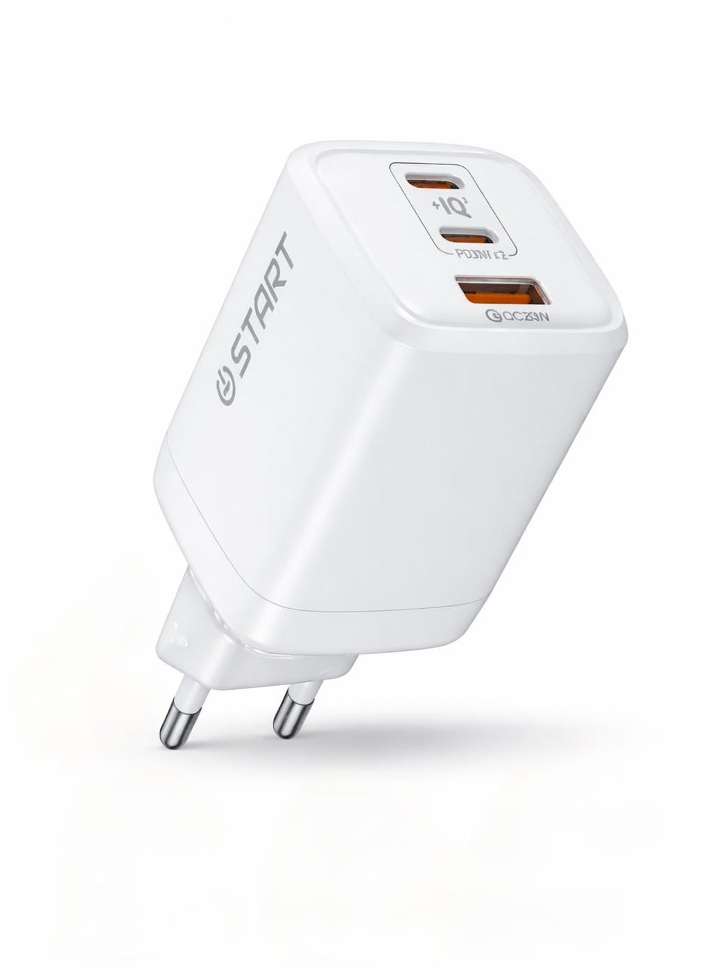 ST-321 80W GaN Super Fast Charging Wall Charger Power Adapter 3 Ports Dual Type C and 1 USB A Mobile Phone Charger iPhone Samsung Fast Charger with Over Charge and Over Temperature Protection