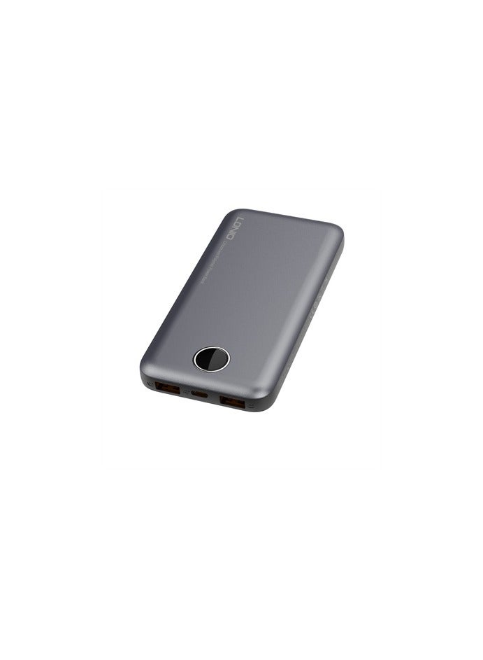 LDNIO P10 10000mAh Ultra Slim Power Bank With Led Digital Display - Grey