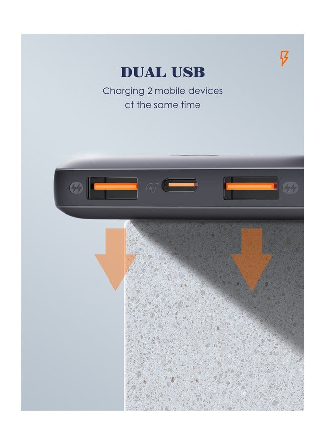 LDNIO P10 10000mAh Ultra Slim Power Bank With Led Digital Display - Grey
