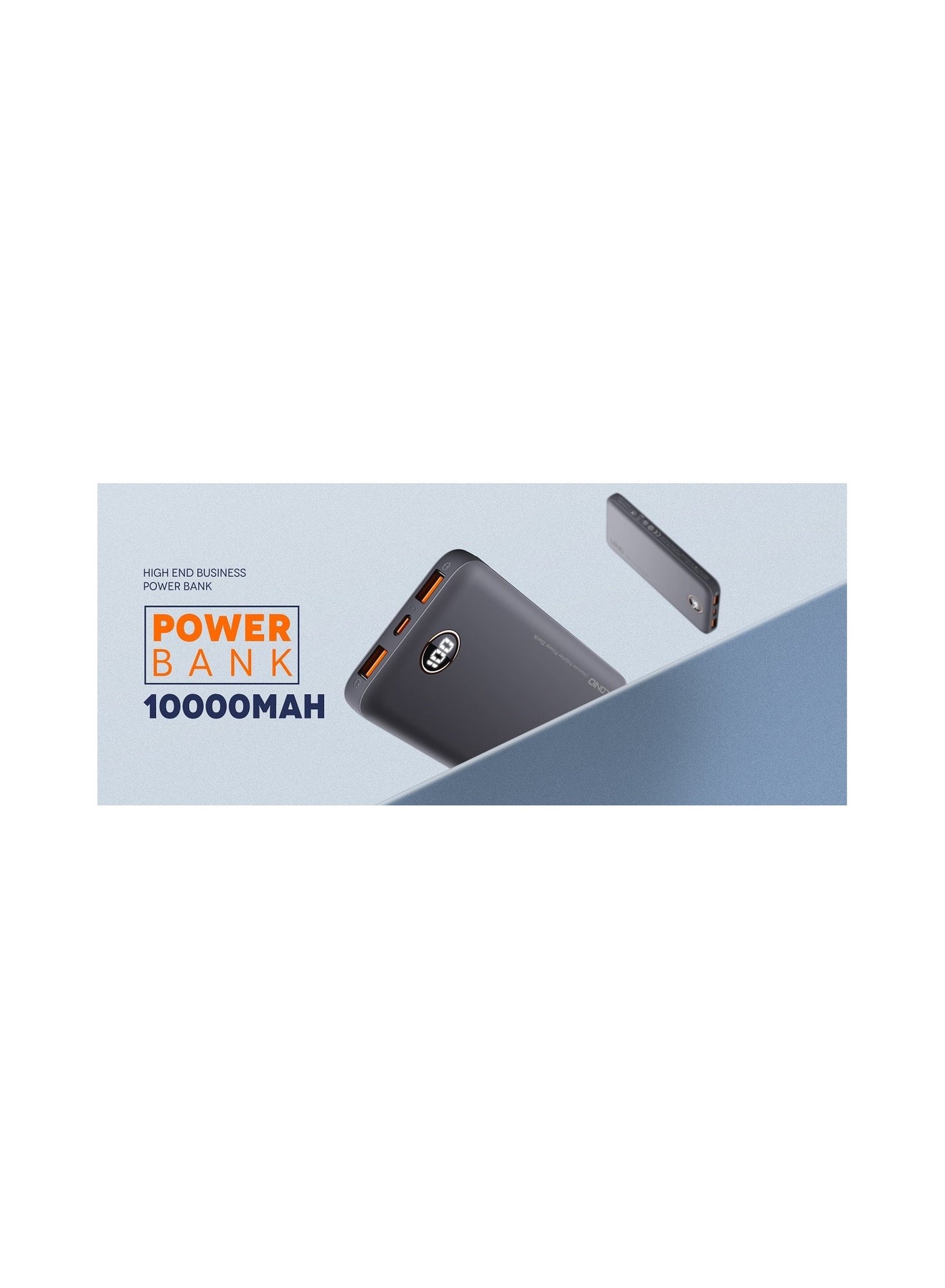 LDNIO P10 10000mAh Ultra Slim Power Bank With Led Digital Display - Grey