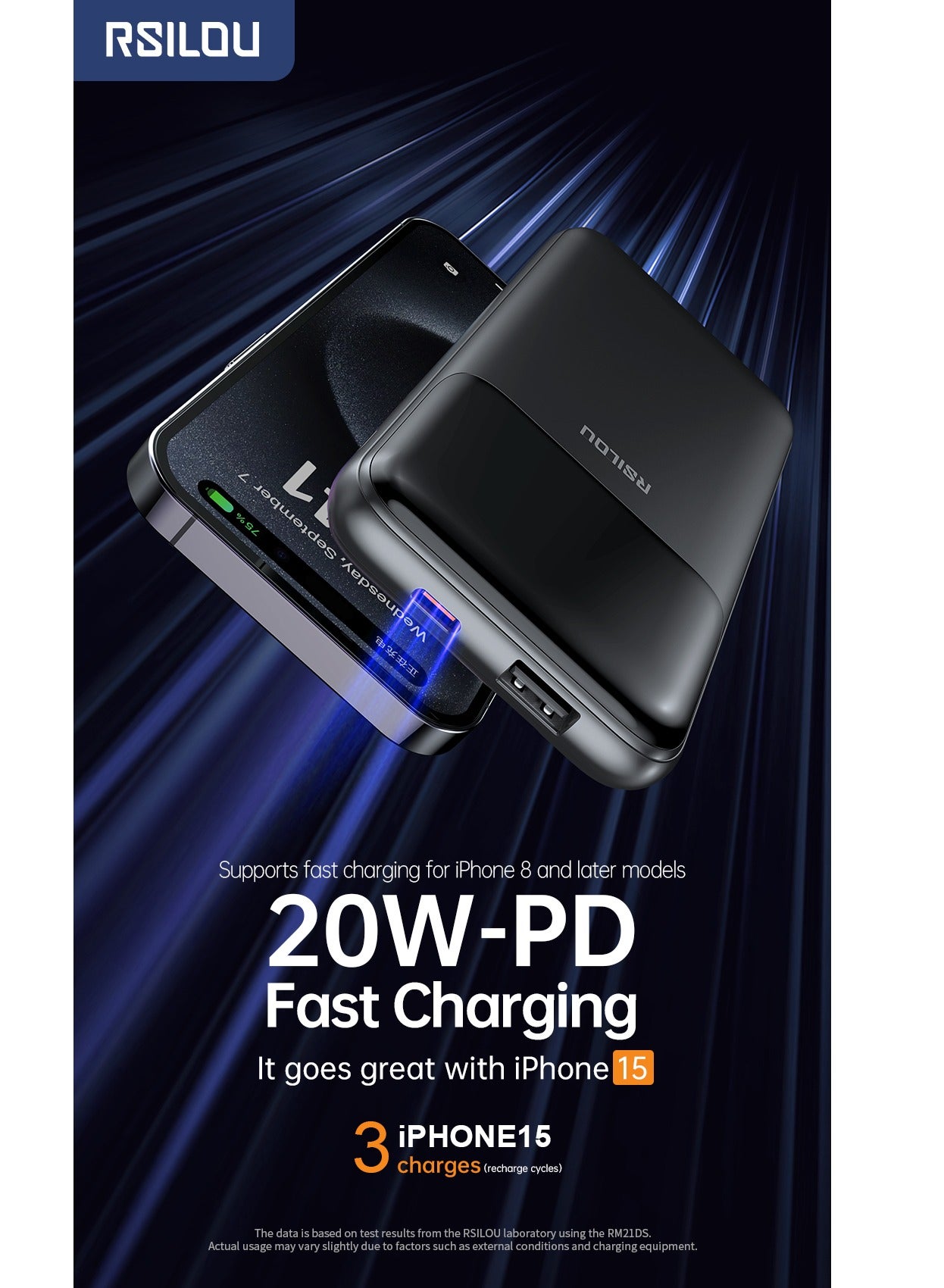 R1012-001 Dual Cabled Power Bank 10000mAh Capacity, Cabled Power Bank, Fast Charging, Digital Display, 22.5W Output Power, PD, 4 Output Ports, Built-in Type-C and Lightning Cables
